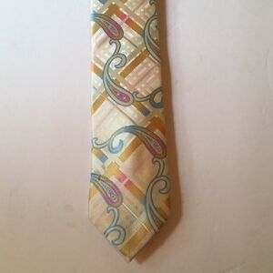 Men’s Henri Picard Paisley Tie Floral Pastel Colors Summer Spring